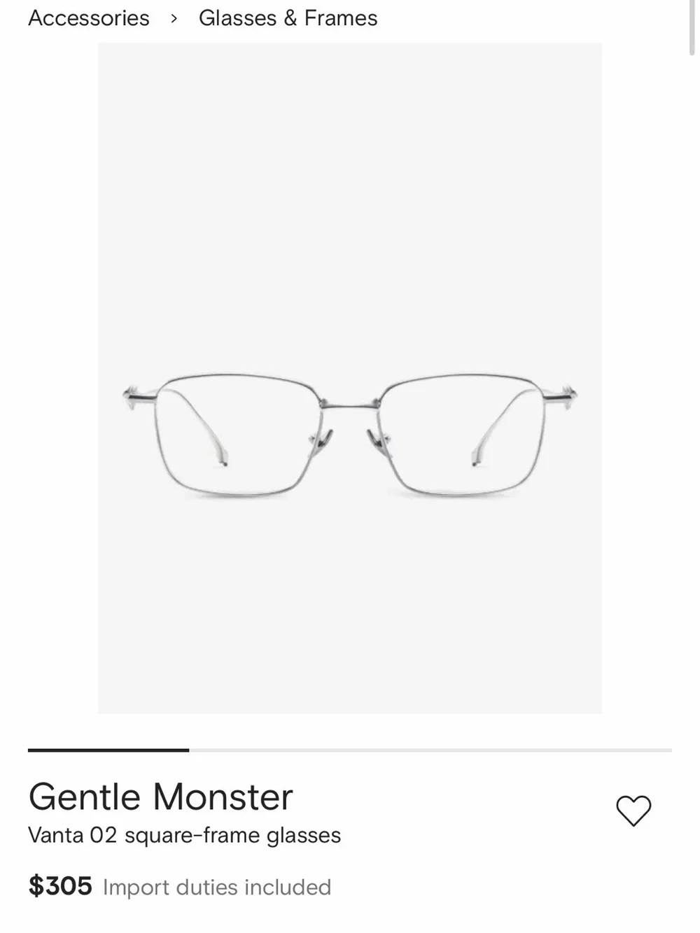 Gentle Monster Vanta 02 Glasses -100% authentic